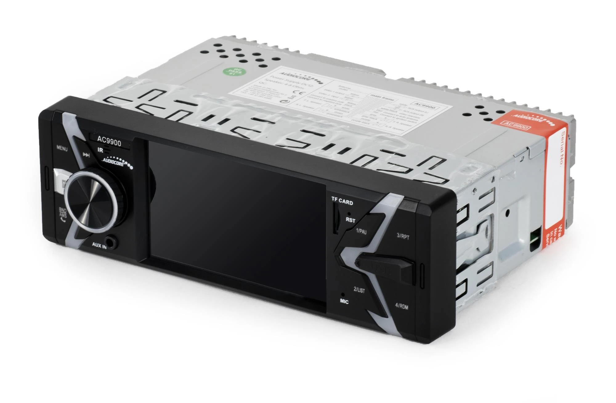 Automagnetola Nešiojamas stereofoninis automobilis AUDIOCORE AC9900 (USB, USB + AUX, USB + AUX + SD kortelės)