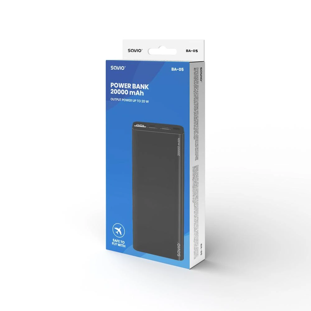 Savio BA-05 20000 mAh juoda
