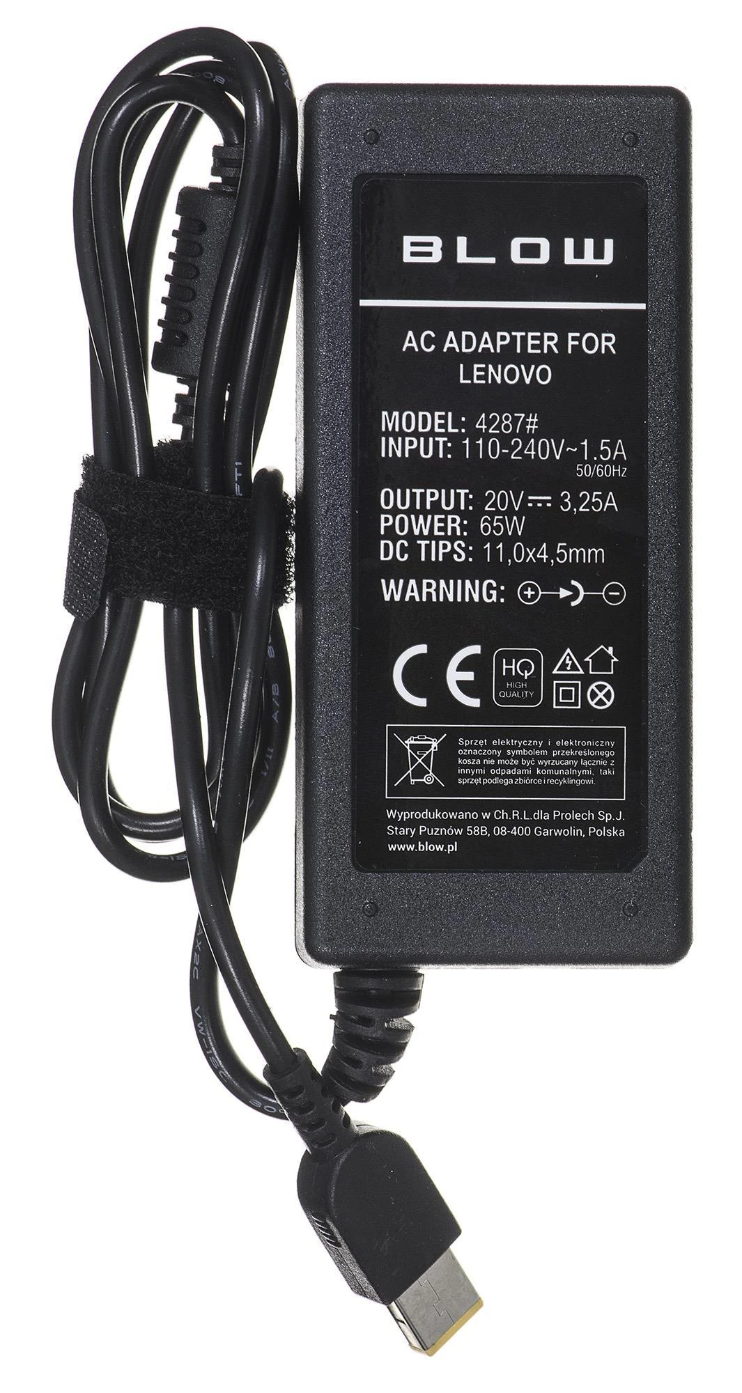 Blow Lenovo nešiojamojo kompiuterio maitinimo šaltinis 20V 3.25A 65W