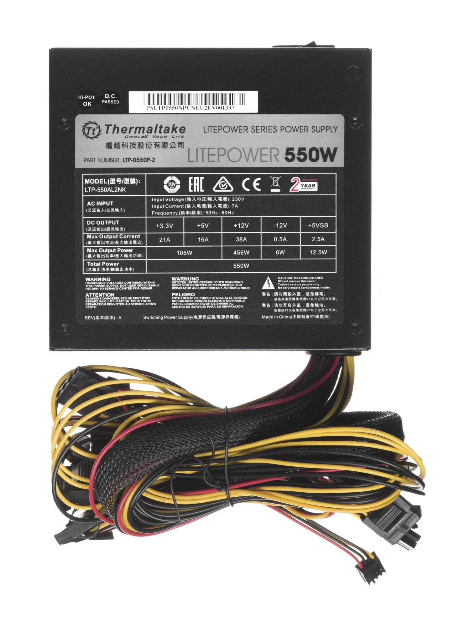 Maitinimo blokas Thermaltake Litepower II Juodas 550W PS-LTP-0550NPCNEU-2 (Active, 120mm)