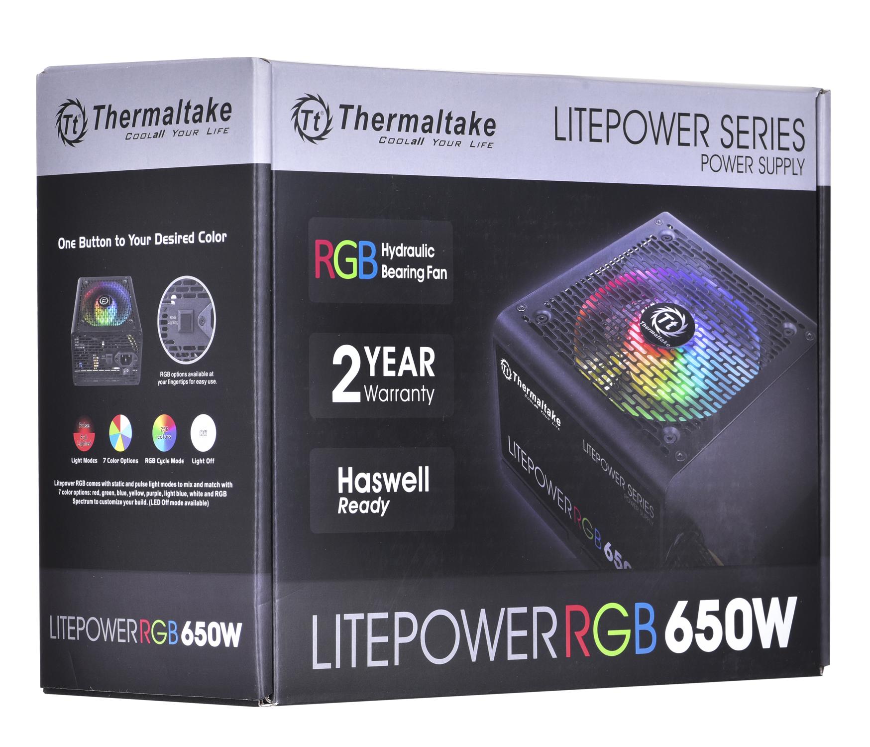 Maitinimo šaltinis Thermaltake Litepower RGB PS-LTP-0650NHSANE-1 (650 W, aktyvus, 120 mm)