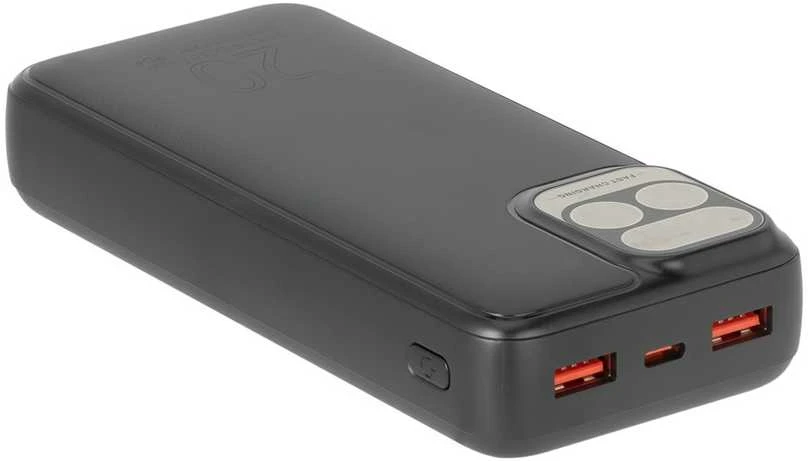 „RivaCase“ išorinė baterija 20 000 mAh USB-C 20 W LCD, 1 x įvestis/išvestis USB-C PD 20 W, 2 x USB-A QC 3.0 18 W, juoda