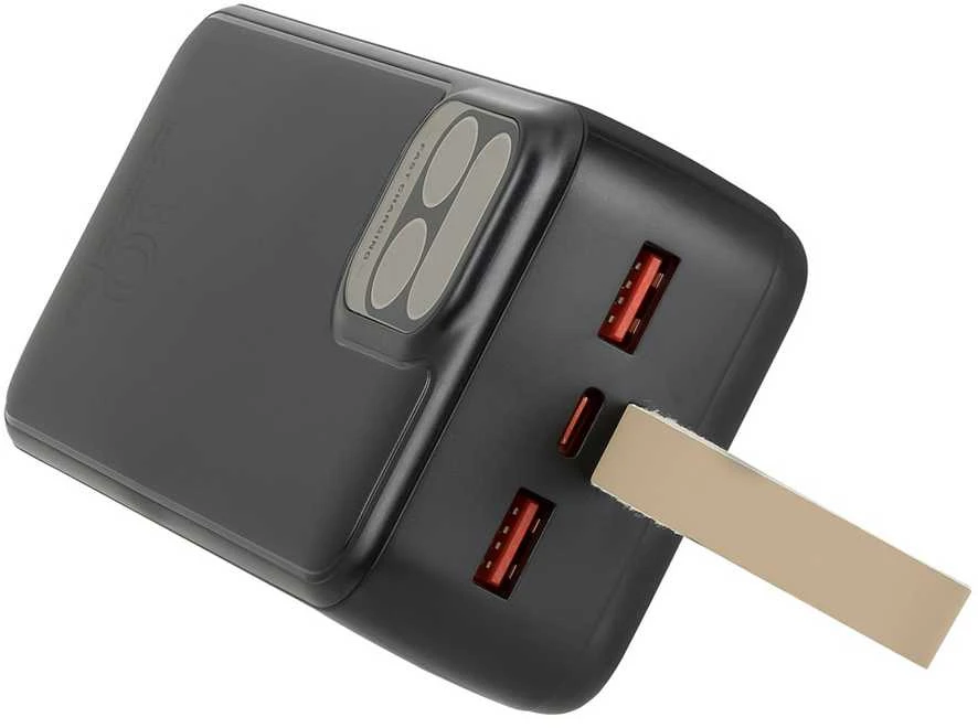 „Rivacase“ nešiojama baterija, 30 000 mAh, USB-C, 20 W, LCD, 1 x USB-C PD, 20 W, 2 x USB-A, QC 3.0, 18 W, juoda