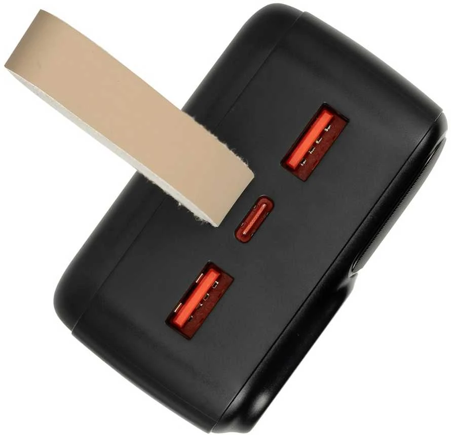 „Rivacase“ nešiojama baterija, 30 000 mAh, USB-C, 20 W, LCD, 1 x USB-C PD, 20 W, 2 x USB-A, QC 3.0, 18 W, juoda
