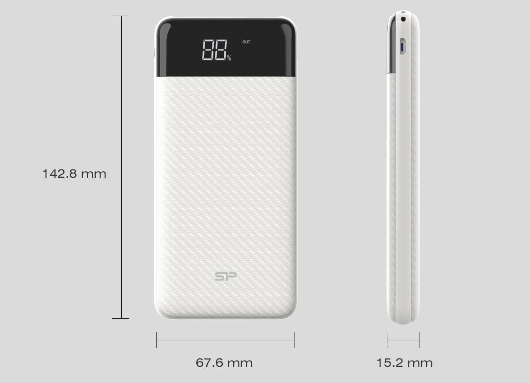SILIKONIO MAITINIMO KOMPIUTERIS & COMMUNICAT SILICON POWER GP28 Power Bank 10000mAH Baltas