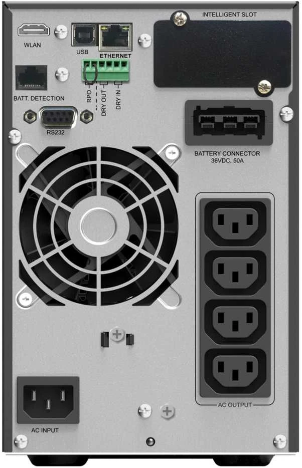 Power Walker POWERWALKER UPS On-Line VFI 1000 ICT IOT 1/1 fazės 1000VA PF1 4x IEC C13 lizdai C14 USB/RS232 EPO LCD