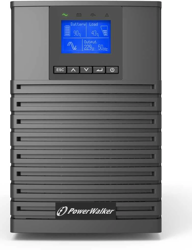 Power Walker POWERWALKER UPS On-Line VFI 1000 ICT IOT 1/1 fazės 1000VA PF1 4x IEC C13 lizdai C14 USB/RS232 EPO LCD