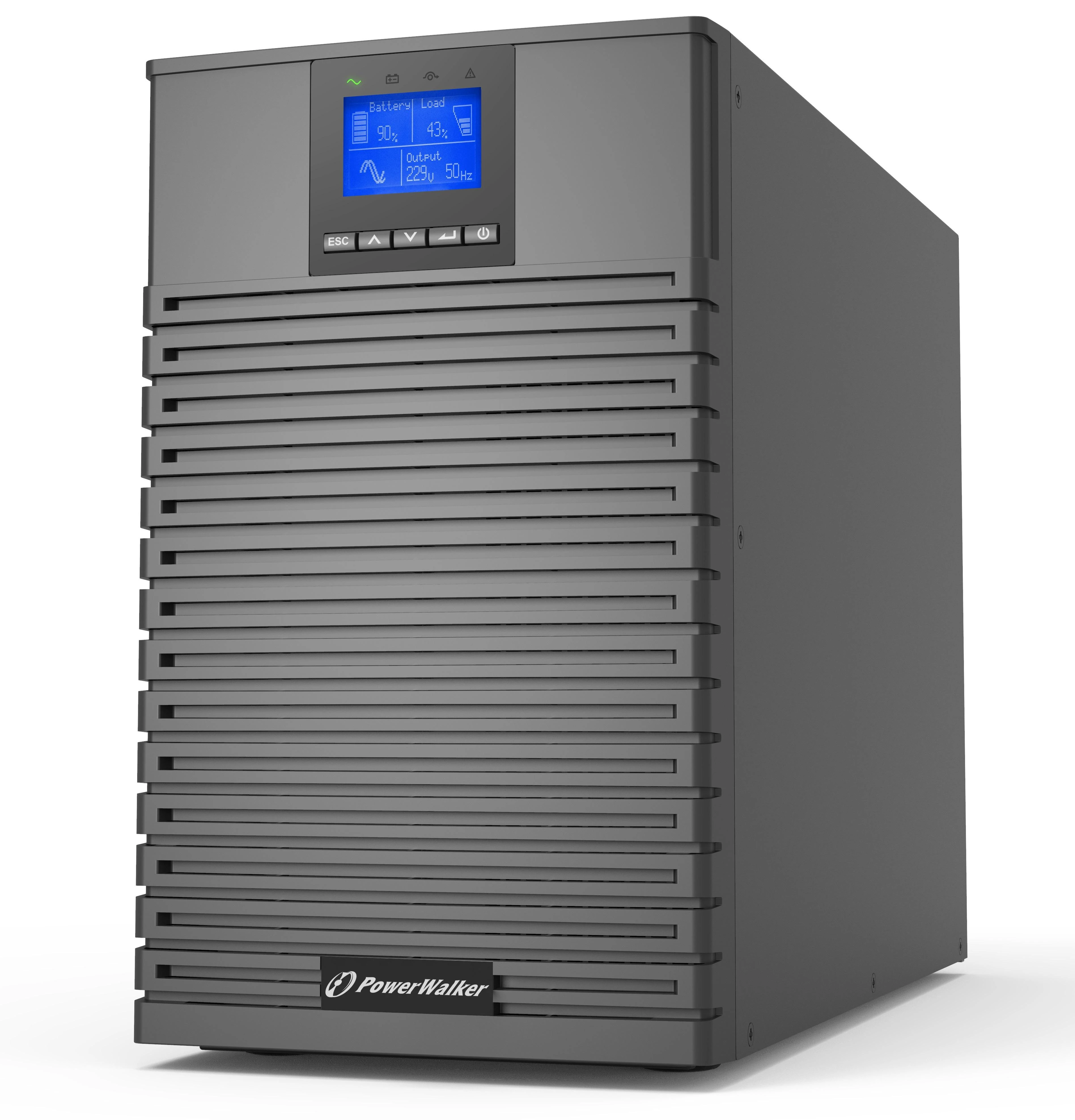 Power Walker POWERWALKER UPS On-Line VFI 3000 ICT IOT 1/1 fazės 3000VA PF1 8x IEC C13 lizdai + C20 C19 USB/RS232 EPO LCD