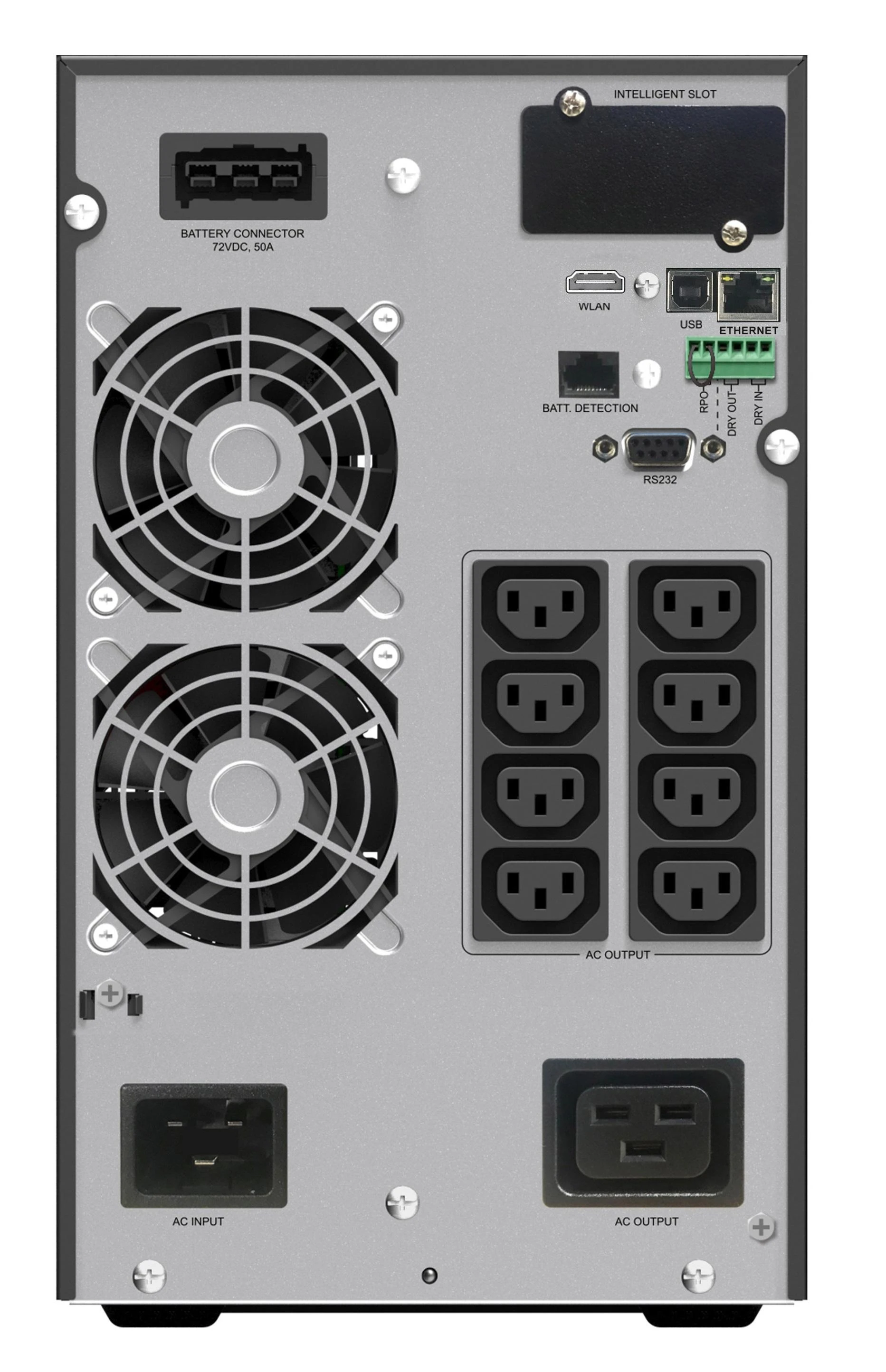 Power Walker POWERWALKER UPS On-Line VFI 3000 ICT IOT 1/1 fazės 3000VA PF1 8x IEC C13 lizdai + C20 C19 USB/RS232 EPO LCD