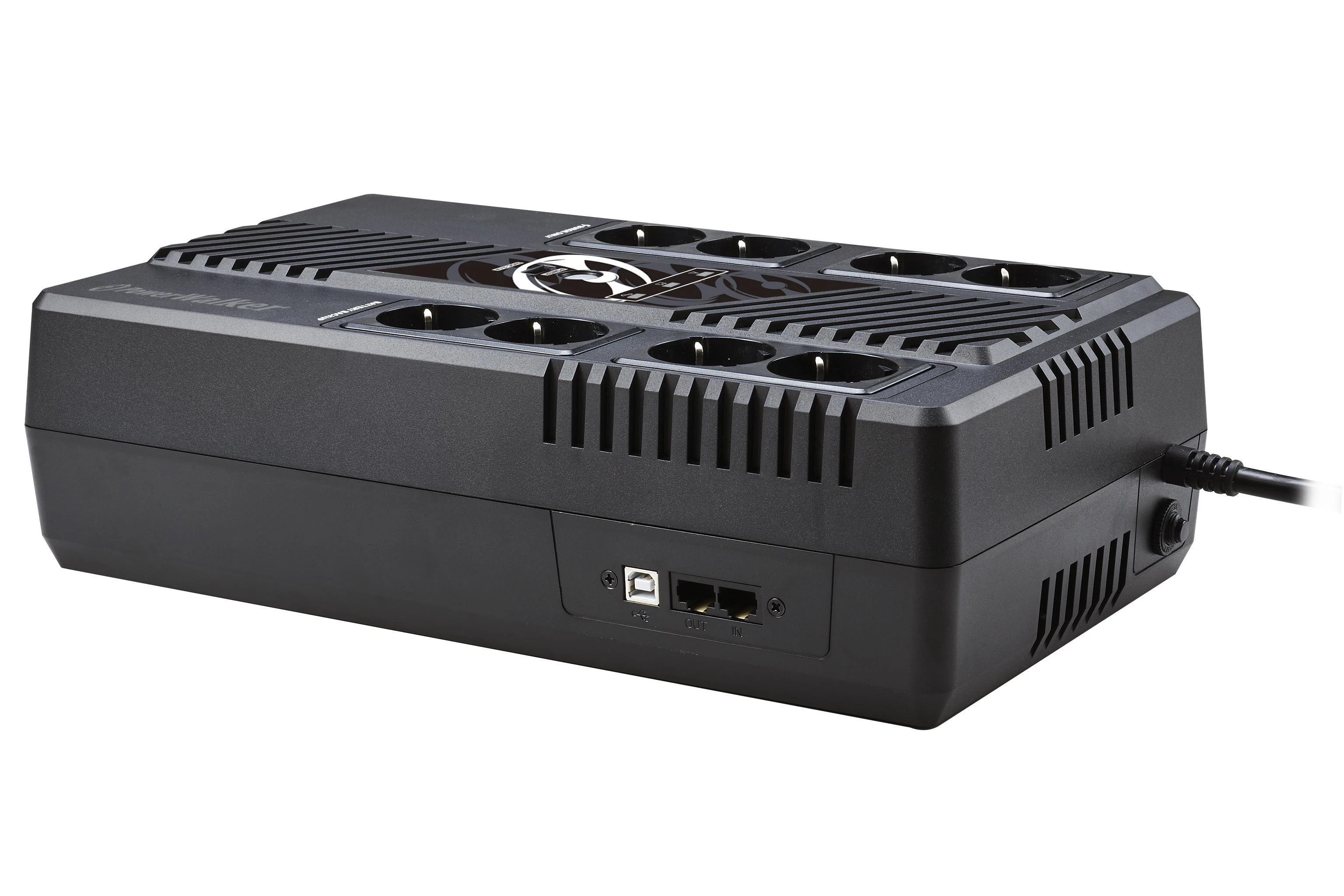 POWER WALKER UPS Line-Interactive 600VA MS 8x schuko RJ45 įvestis / išvestis USB HID USB įkroviklis