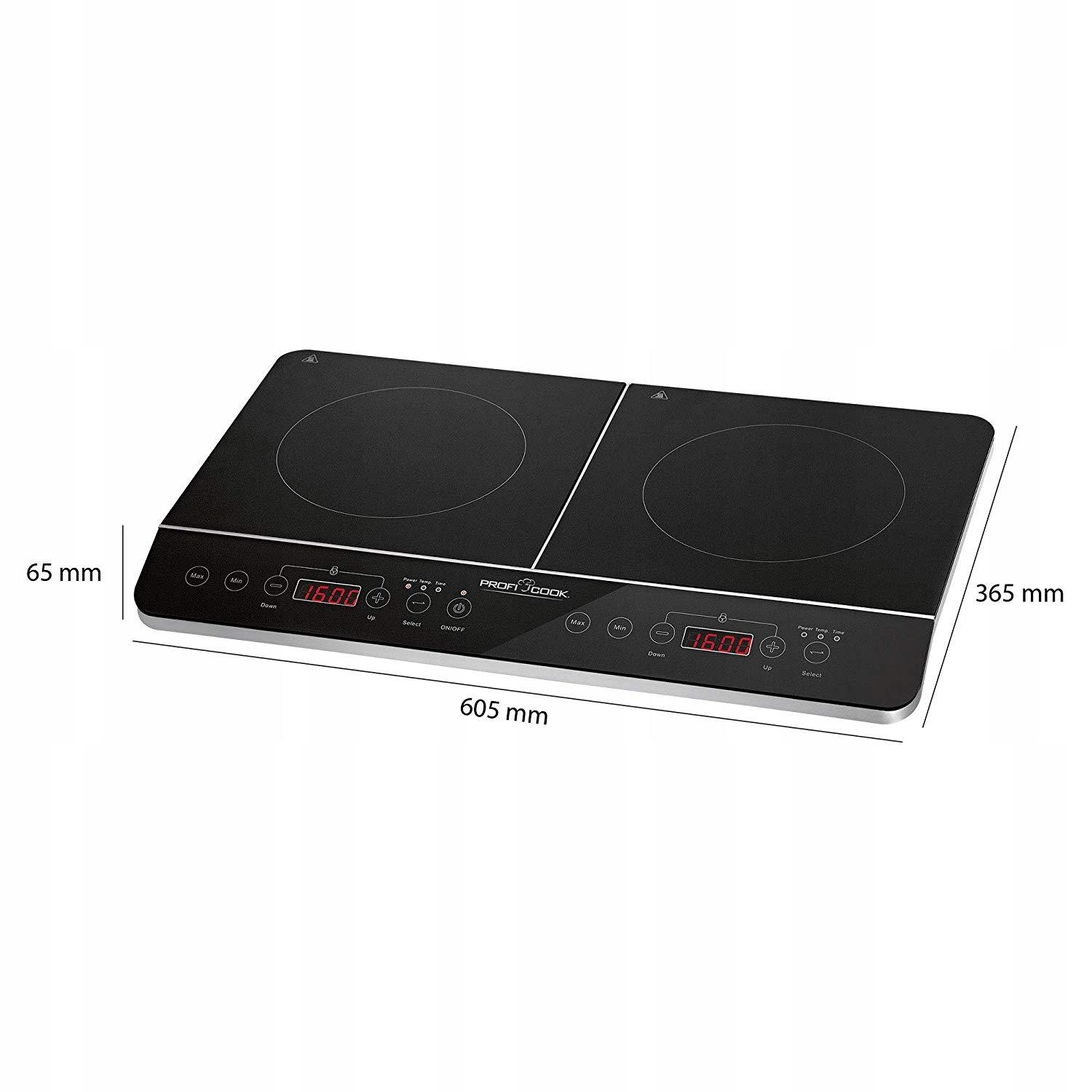 Clatronic Indukcinė Viryklė - Profi Cook PC-DKI 1067, 3500W, 2 Kaitvietės, Juoda