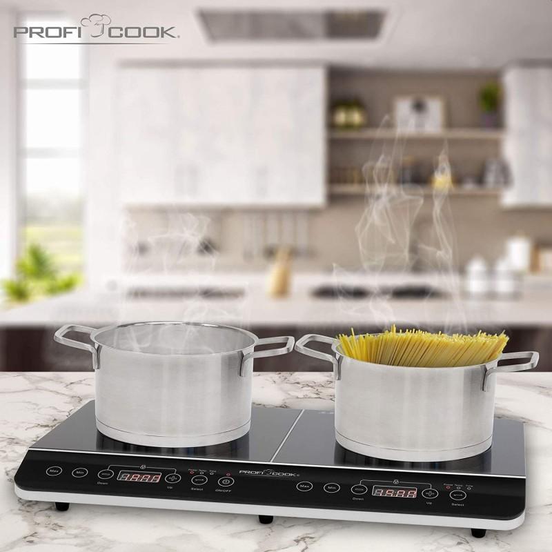 Clatronic Indukcinė Viryklė - Profi Cook PC-DKI 1067, 3500W, 2 Kaitvietės, Juoda