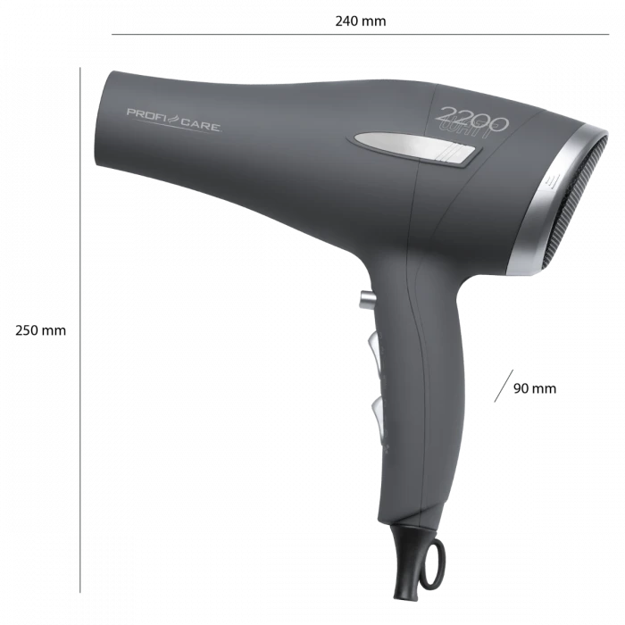 Plaukų džiovintuvas ProfiCare PC-HT3045 Anthracite/Sidabrinis