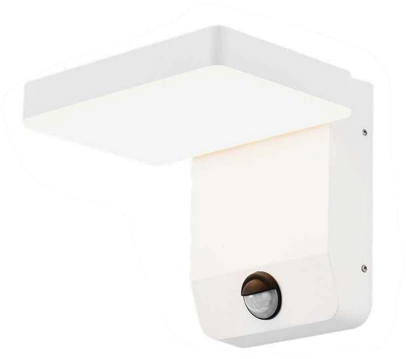 Sieninis šviestuvas V-tac 17W LED sieninis lauko šviestuvas, baltas, 4000K, IP65, su judesio davikliu