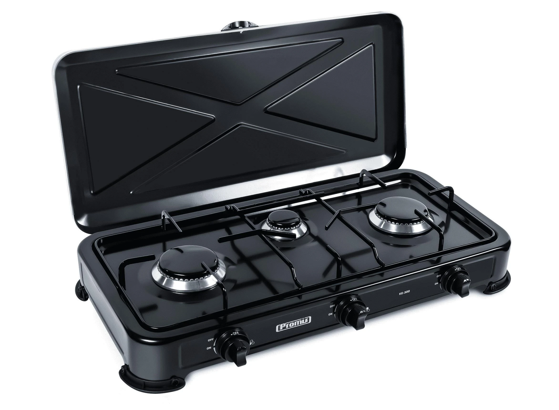 Promis KG300C 3-burner gas cooker, juodas