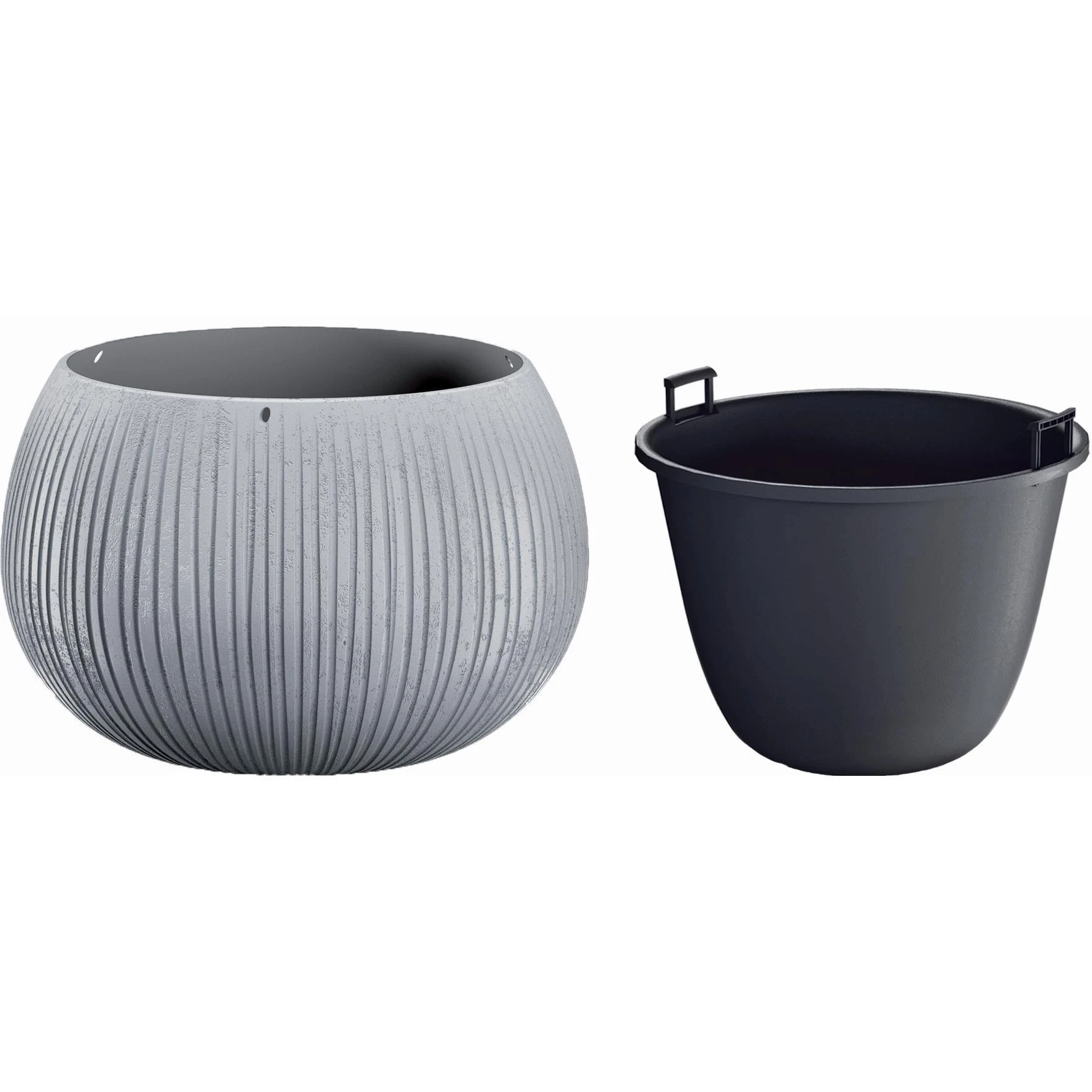 Prosperplast Gėlių vazonas Beton Bowl 19x29cm Pilka