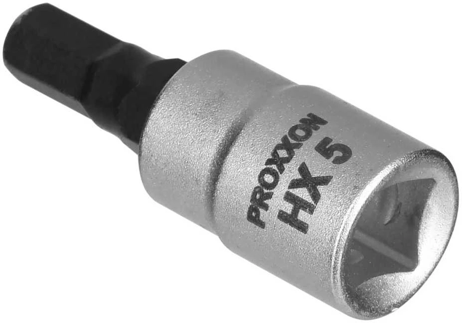 Galvučių rinkinys 1/4"+1/2" HEX 18 dalių PROXXON