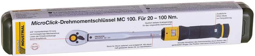 Dinamometrinis raktas PROXXON MICRO-Click 100 S 20-100Nm 3/8"