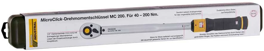 Dinamometrinis raktas PROXXON MICRO-Click 200 S 40-200Nm 1/2"