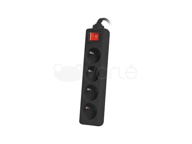 LANBERG PS1-04E-0150-BK 1.5M Juodas LANTERGE CURVE 4X 230V PL SU GRANDINĖS IŠJUNGIKLIU PILNAS VARINIS