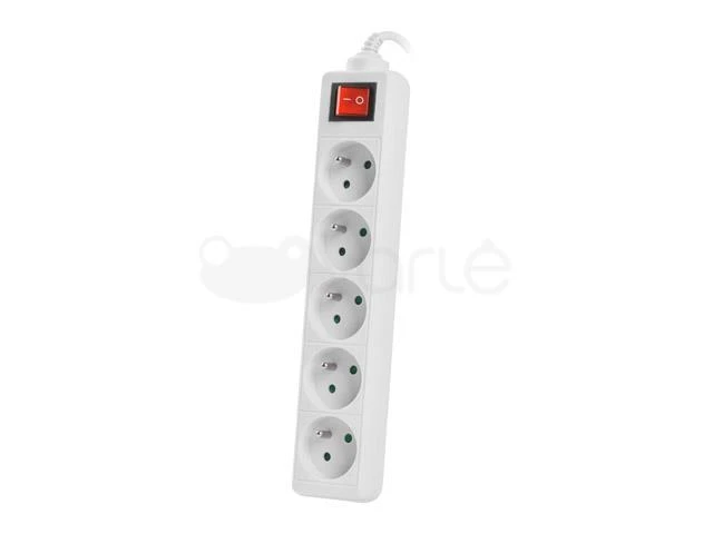 LANBERG PS1-05E-0150-W 1.5M Baltas LANTERGE CURVE 5X 230V PL WITH CIRCUIT BREAKER FULL COPPER