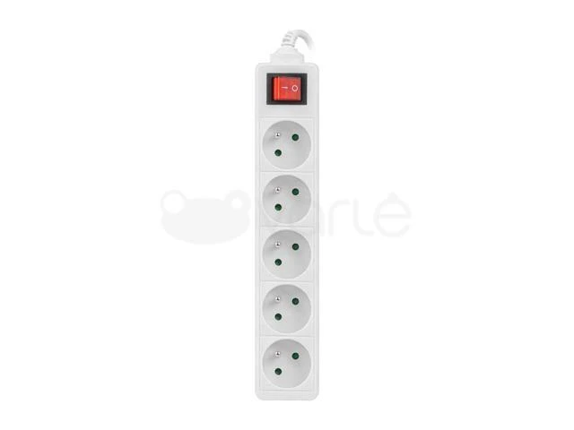 LANBERG PS1-05E-0150-W 1.5M Baltas LANTERGE CURVE 5X 230V PL WITH CIRCUIT BREAKER FULL COPPER
