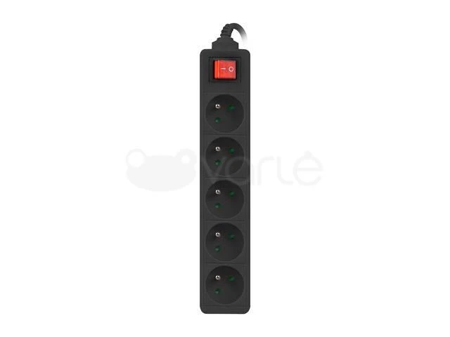 LANBERG PS1-05E-0300-BK 3M Juodas LANTERGE CURVE 5X 230V PL SU GRANDINĖS IŠJUNGIKLIU PILNAS VARIS