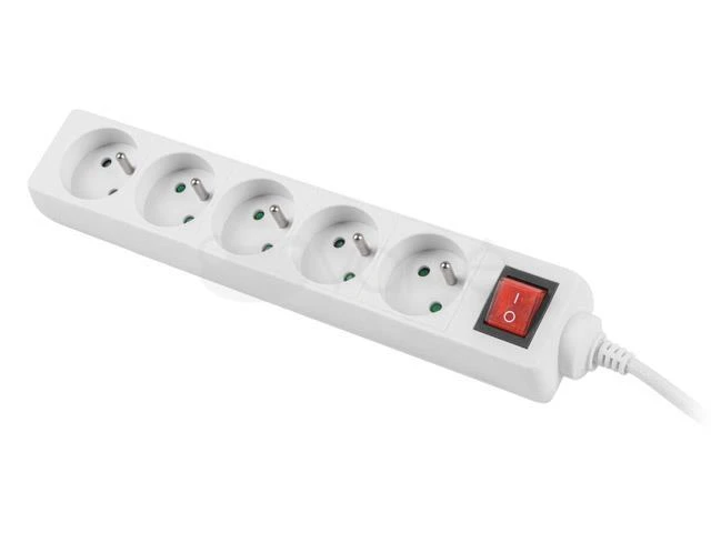 LANBERG PS1-05E-0300-W 3M Baltas LANTERGE CURVE 5X 230V PL WITH CIRCUIT BREAKER FULL COPPER