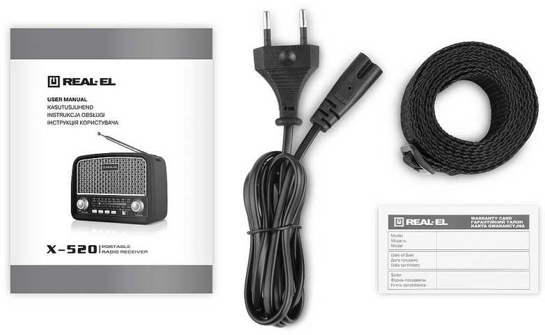 Radijas REAL-EL X-520 juodos spalvos