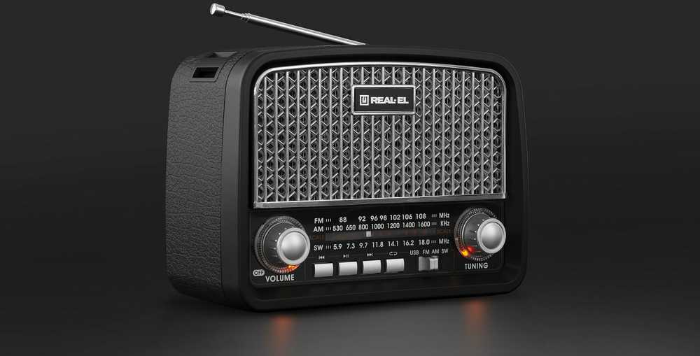 Radijas REAL-EL X-520 juodos spalvos