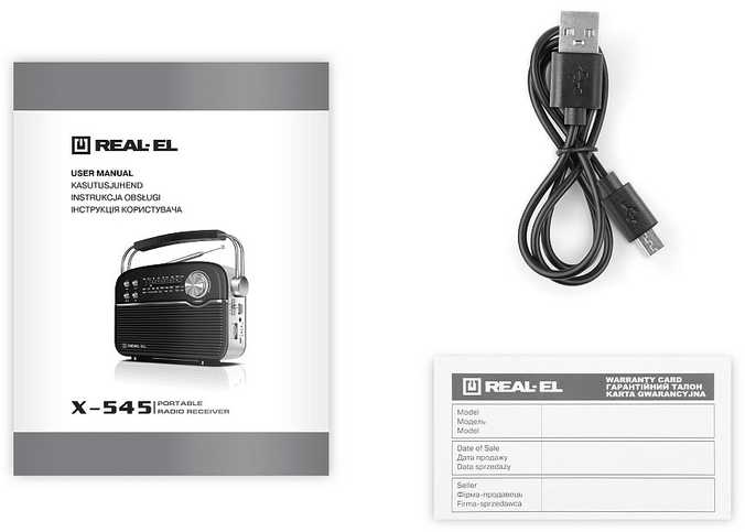 Radijas REAL-EL X-545 juodos spalvos