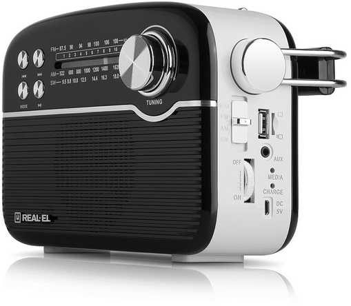 Radijas REAL-EL X-545 juodos spalvos