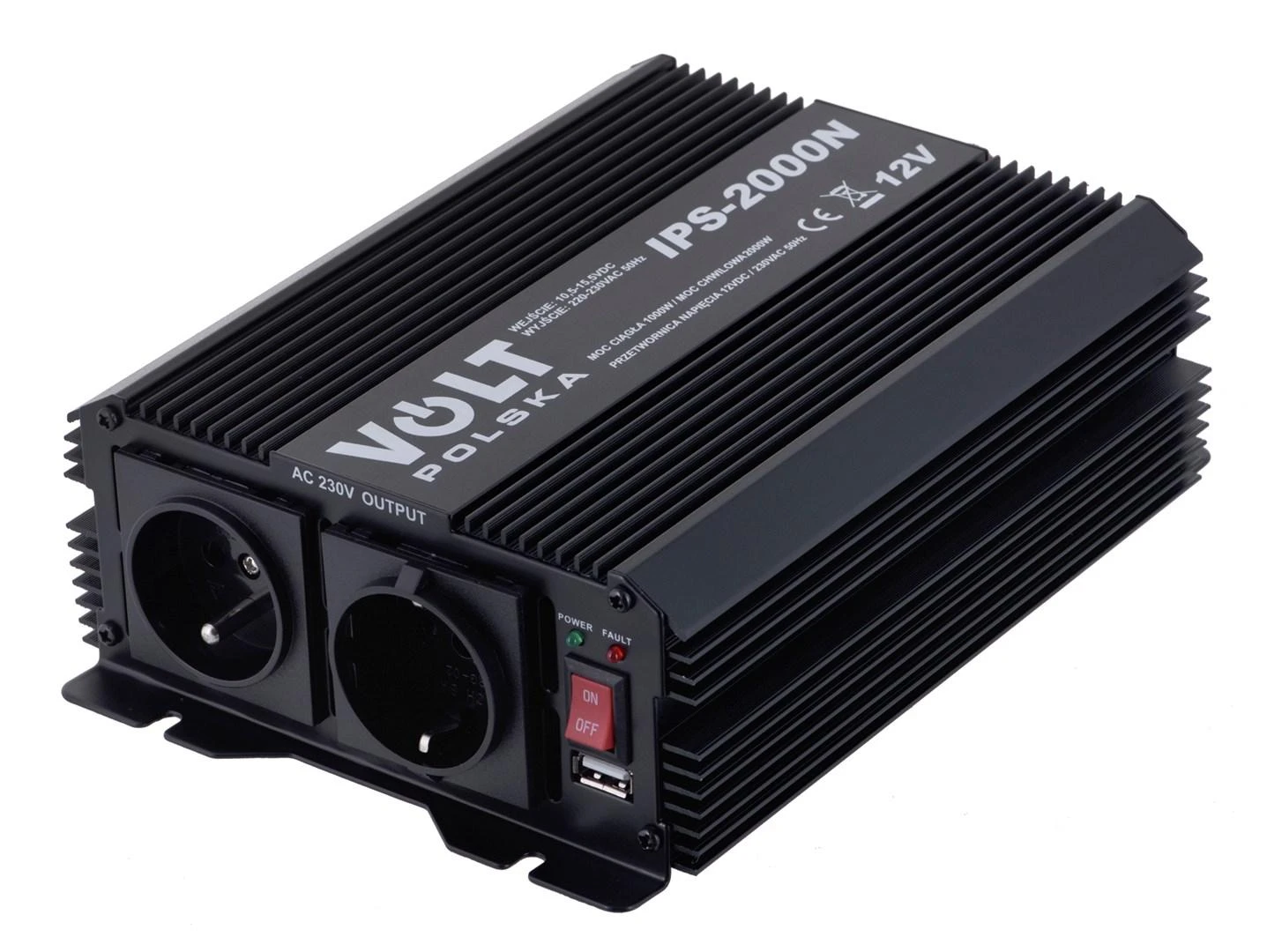 Volt Myk Auto Įtampos keitiklis 12/230V (1000/2000W)