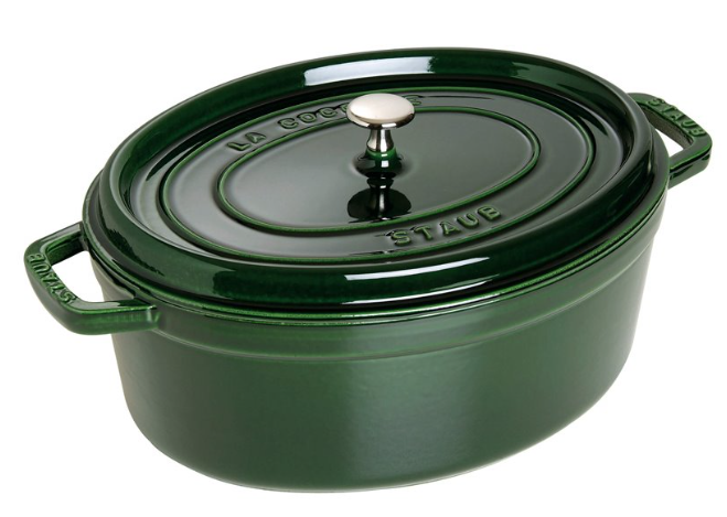 Ovalus ketaus puodas STAUB, 31 cm, 5,5 l, spalva: žalia