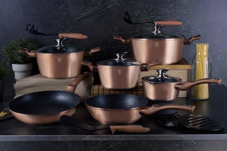 Puodų komplektas (15 dalių) Berlinger Haus BH/1224N Rose Gold