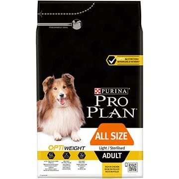 Purina Pro Plan OPTIWEIGHT All Sizes Adult Dog vištiena 14 kg, visų veislių suaugusių šunų sausas pašaras svoriui kontroliuoti