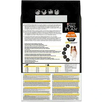 Purina Pro Plan OPTIWEIGHT All Sizes Adult Dog vištiena 14 kg, visų veislių suaugusių šunų sausas pašaras svoriui kontroliuoti
