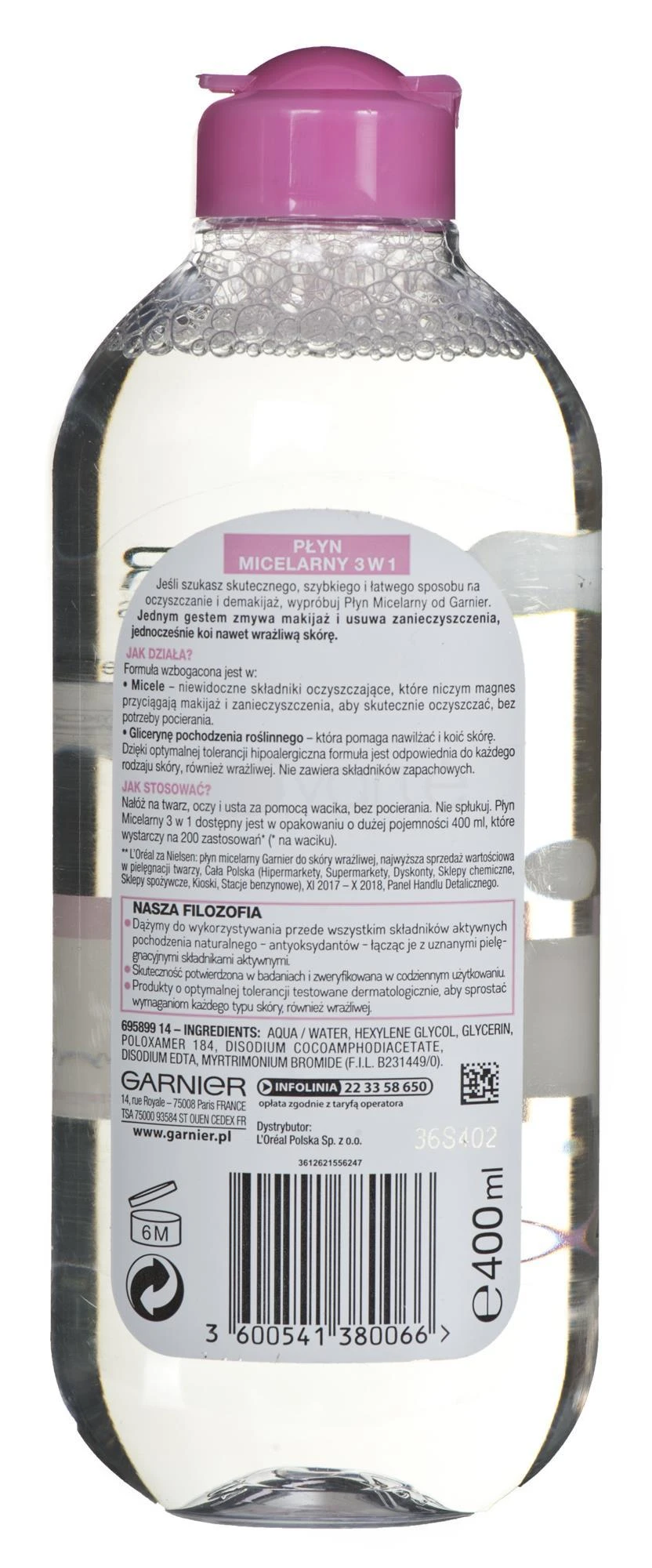 Garnier Skin Naturals - jautriai odai, 400 ml
