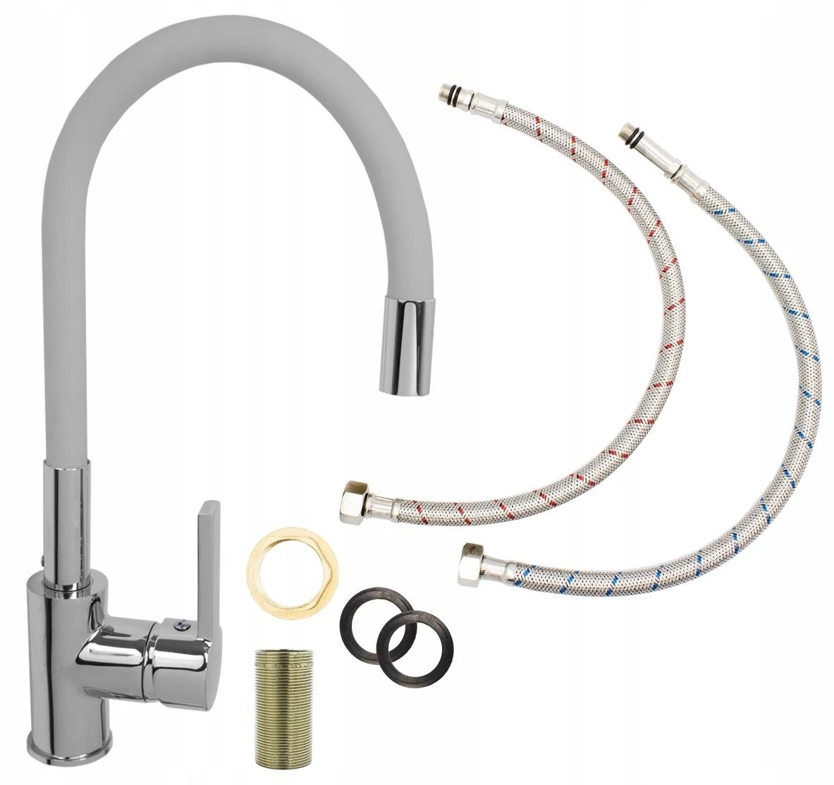 pyramis Pyramid Flessi kitchen mixer pilkas