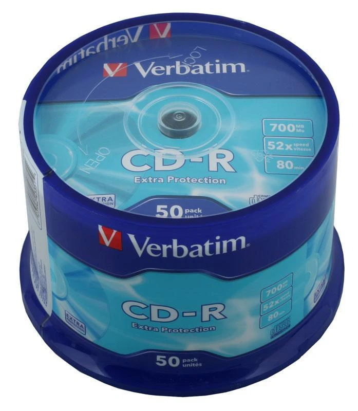 „Verbatim“ CD-R papildoma apsauga, 0,7 GB, 52 x 50 pakuotės velenas