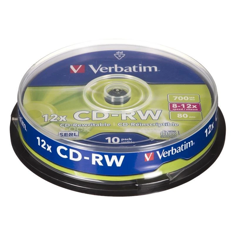 Verbatim CD+RW, 12x, 700MB, 10 vnt (43480)