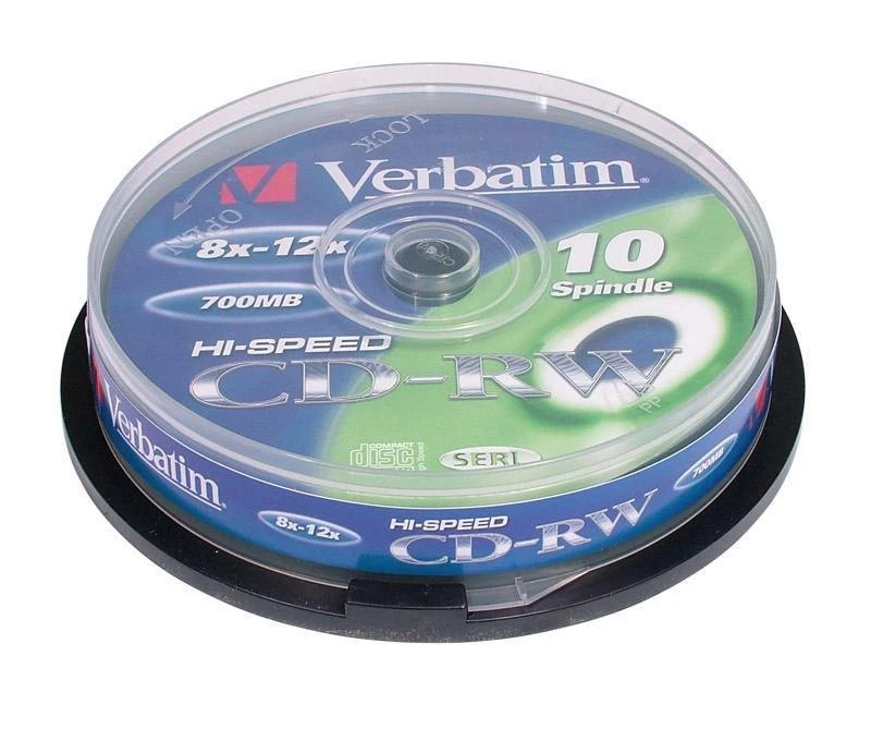 Verbatim CD+RW, 12x, 700MB, 10 vnt (43480)