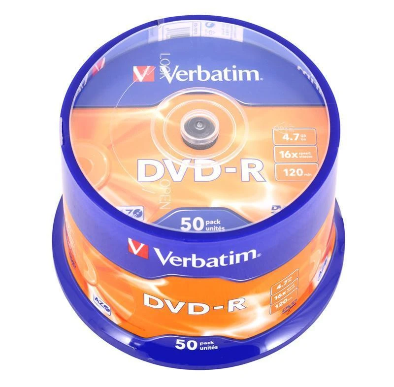 DVD-R Verbatim [ torto dėžutė 50 | 4,7 GB | 16x | matinis sidabrinis ]