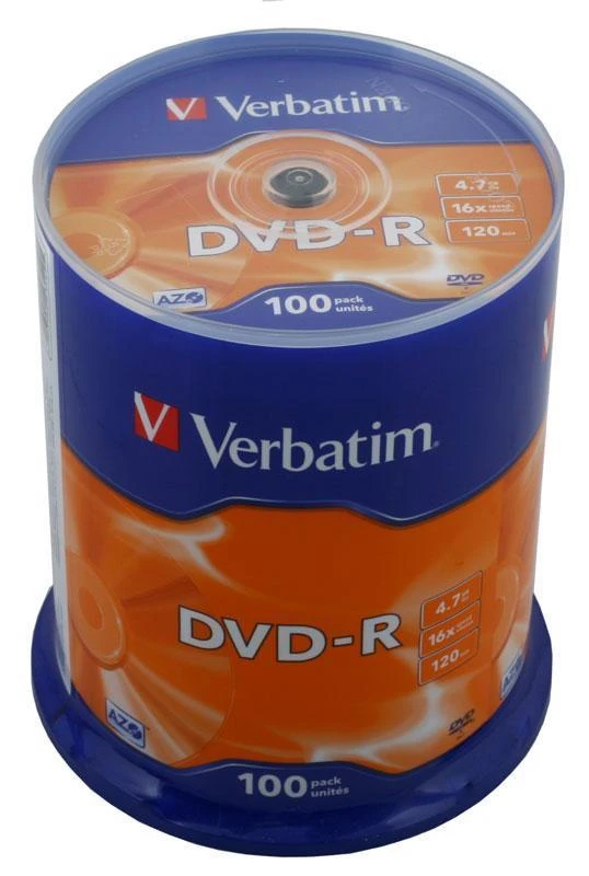 Verbatim DVD-R diskų pakuotė, 100 vienetų