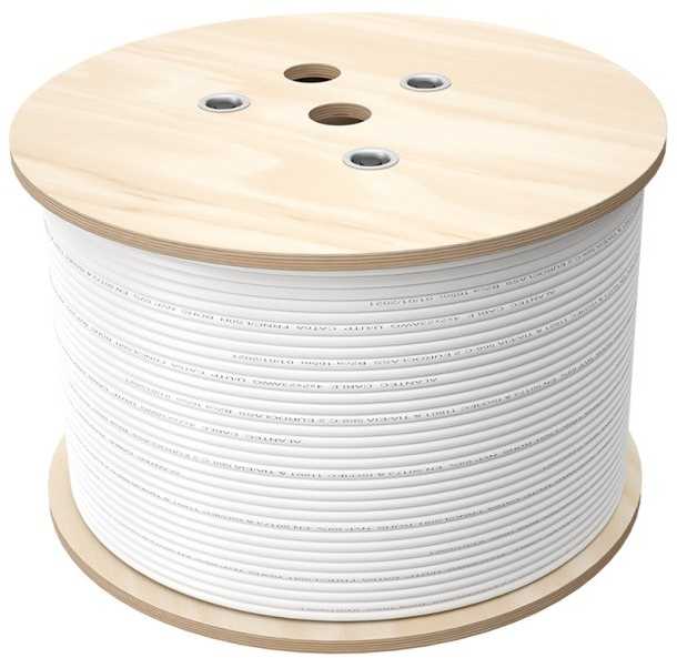 Multikabel Q-LANTEC Multimedia 2 x U/UTP kat.5E + 2 x RG6 + 2 x FO G657A1, PVC, pilka 500m