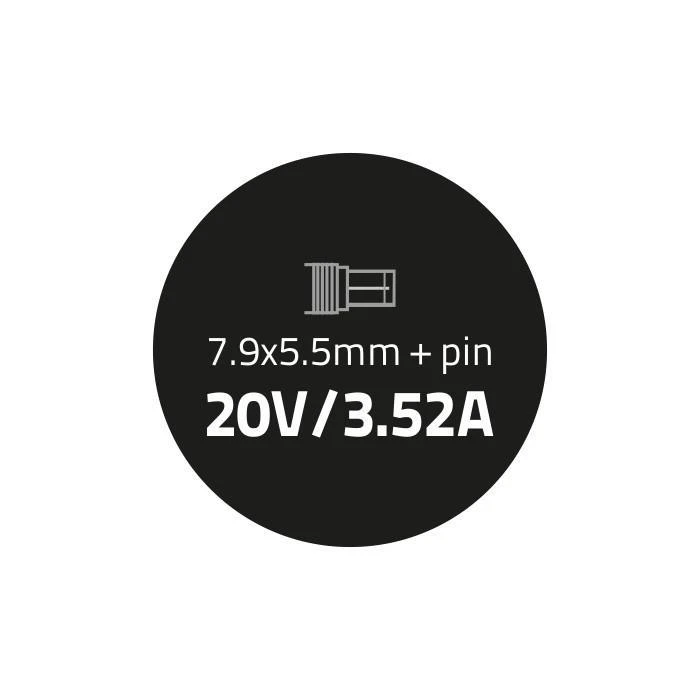 QOLTEC 50013 Nešiojamas kompiuteris AC power adapter IBM 65W 3.52A 20V 7.9x5.5+pin IBM