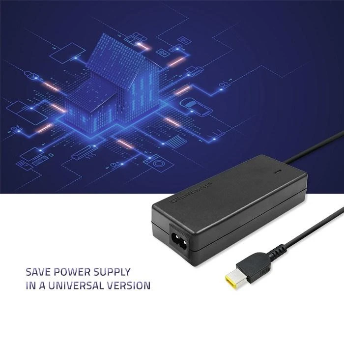 QOLTEC 50053 Nešiojamas kompiuteris Kintamosios srovės adapteris Lenovo 65W 20V 3.25A Plonas antgalis + maitinimo laidas