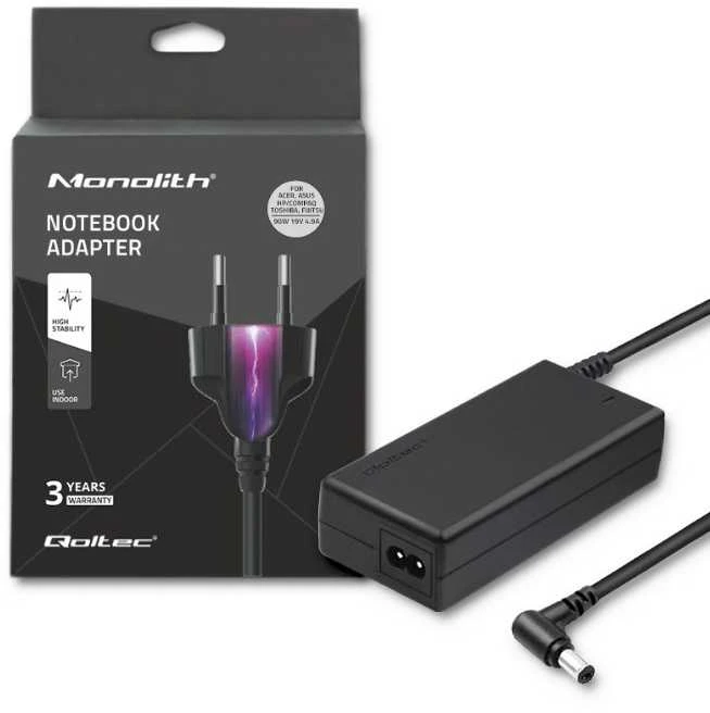 QOLTEC 50074 Nešiojamas kompiuteris AC power adapter 90W 19V 4.9 A 5.5x2.5