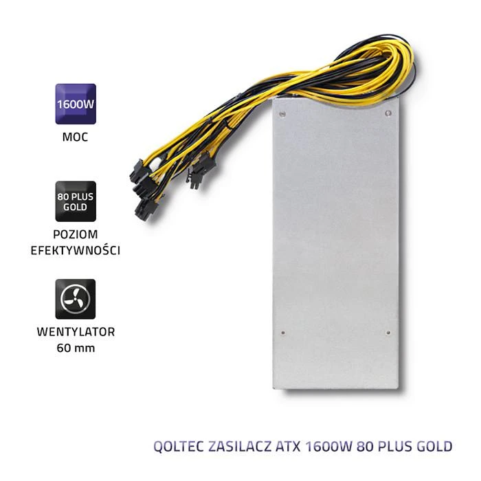 QOLTEC 50177 maitinimo šaltinis ATX Smart 1600W 80 Plus Gold