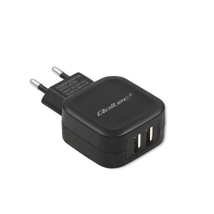 QOLTEC 50186 kintamosios srovės adapteris 17W 5V 3,4A 2xUSB